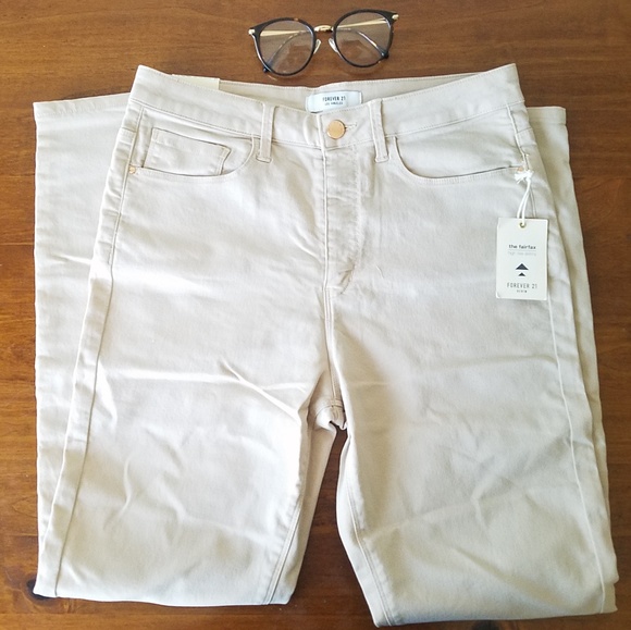 NWT Forever 21 High Waisted Khaki Skinny Jeans - Picture 6 of 6